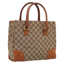 GUCCI GG Canvas Hand Bag Beige Gold 120895 Auth 212051-1