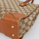 GUCCI GG Canvas Hand Bag Beige Gold 120895 Auth 212051-10