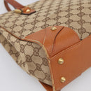 GUCCI GG Canvas Hand Bag Beige Gold 120895 Auth 212051-11