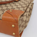 GUCCI GG Canvas Hand Bag Beige Gold 120895 Auth 212051-12