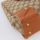GUCCI GG Canvas Hand Bag Beige Gold 120895 Auth 212051-13