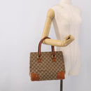 GUCCI GG Canvas Hand Bag Beige Gold 120895 Auth 212051-21