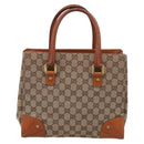 GUCCI GG Canvas Hand Bag Beige Gold 120895 Auth 212051-3