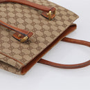 GUCCI GG Canvas Hand Bag Beige Gold 120895 Auth 212051-6