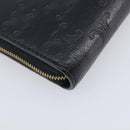 CELINE Triomphe Long Wallet Leather Black Gold Auth 212057M-11