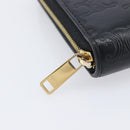 CELINE Triomphe Long Wallet Leather Black Gold Auth 212057M-13