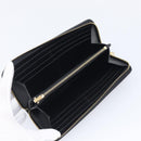 CELINE Triomphe Long Wallet Leather Black Gold Auth 212057M-14