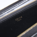 CELINE Triomphe Long Wallet Leather Black Gold Auth 212057M-15
