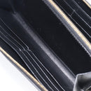 CELINE Triomphe Long Wallet Leather Black Gold Auth 212057M-17