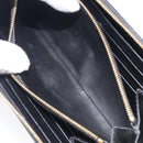 CELINE Triomphe Long Wallet Leather Black Gold Auth 212057M-19