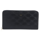 CELINE Triomphe Long Wallet Leather Black Gold Auth 212057M-2