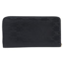 CELINE Triomphe Long Wallet Leather Black Gold Auth 212057M-3