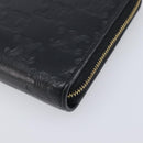 CELINE Triomphe Long Wallet Leather Black Gold Auth 212057M-8