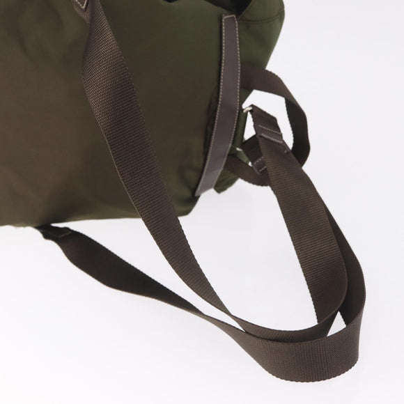 PRADA Backpack Nylon Khaki Silver Auth 212071V
