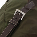 PRADA Backpack Nylon Khaki Silver Auth 212071V-13