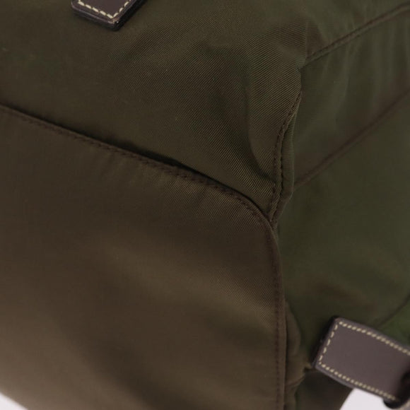 PRADA Backpack Nylon Khaki Silver Auth 212071V