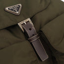PRADA Backpack Nylon Khaki Silver Auth 212071V-23