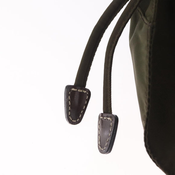 PRADA Backpack Nylon Khaki Silver Auth 212071V