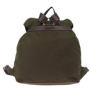 PRADA Backpack Nylon Khaki Silver Auth 212071V-3
