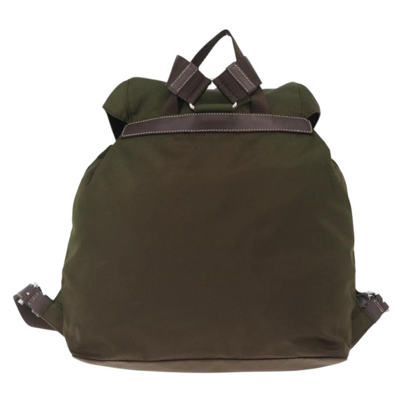 PRADA Backpack Nylon Khaki Silver Auth 212071V
