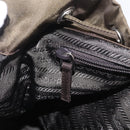 PRADA Backpack Nylon Khaki Silver Auth 212071V-33