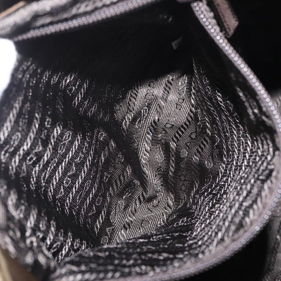 PRADA Backpack Nylon Khaki Silver Auth 212071V