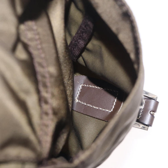 PRADA Backpack Nylon Khaki Silver Auth 212071V
