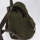 PRADA Backpack Nylon Khaki Silver Auth 212071V-5