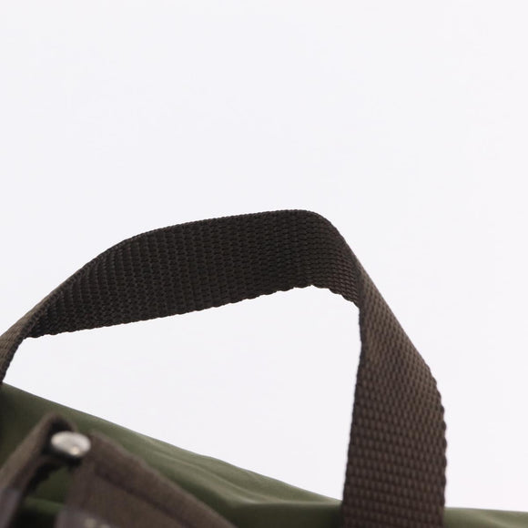 PRADA Backpack Nylon Khaki Silver Auth 212071V
