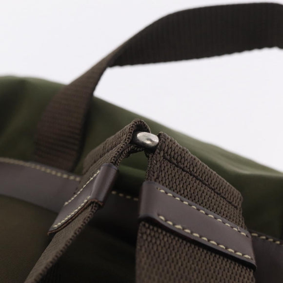 PRADA Backpack Nylon Khaki Silver Auth 212071V