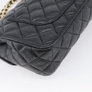 GIVENCHY Chain Shoulder Bag Leather Black Gold Auth 212078A-13