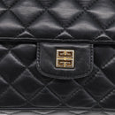 GIVENCHY Chain Shoulder Bag Leather Black Gold Auth 212078A-14