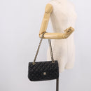 GIVENCHY Chain Shoulder Bag Leather Black Gold Auth 212078A-24