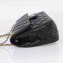 GIVENCHY Chain Shoulder Bag Leather Black Gold Auth 212078A-4