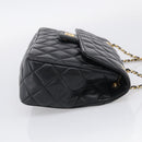 GIVENCHY Chain Shoulder Bag Leather Black Gold Auth 212078A-5