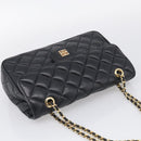 GIVENCHY Chain Shoulder Bag Leather Black Gold Auth 212078A-6