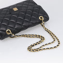 GIVENCHY Chain Shoulder Bag Leather Black Gold Auth 212078A-7