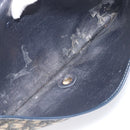 Christian Dior Trotter Canvas Clutch Bag Navy Gold Auth 212080-15