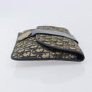 Christian Dior Trotter Canvas Clutch Bag Navy Gold Auth 212080-4