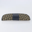 Christian Dior Trotter Canvas Clutch Bag Navy Gold Auth 212080-6