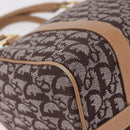 Christian Dior Trotter Canvas Hand Bag Brown Gold Auth 212092SAV-13
