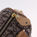 Christian Dior Trotter Canvas Hand Bag Brown Gold Auth 212092SAV-17