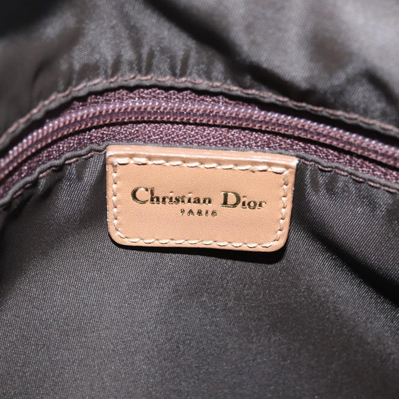 Christian Dior Trotter Canvas Hand Bag Brown Gold Auth 212092SAV