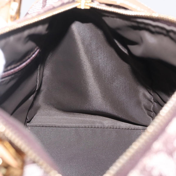 Christian Dior Trotter Canvas Hand Bag Brown Gold Auth 212092SAV