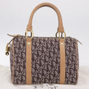 Christian Dior Trotter Canvas Hand Bag Brown Gold Auth 212092SAV-27