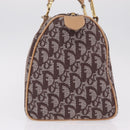 Christian Dior Trotter Canvas Hand Bag Brown Gold Auth 212092SAV-4