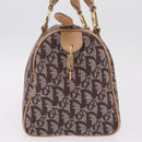 Christian Dior Trotter Canvas Hand Bag Brown Gold Auth 212092SAV-5