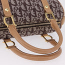 Christian Dior Trotter Canvas Hand Bag Brown Gold Auth 212092SAV-7