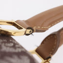 Christian Dior Trotter Canvas Hand Bag Brown Gold Auth 212092SAV-9