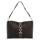 GUCCI Jackie Shoulder Bag Suede Brown Gold Tone 001 4052 1669 Auth 212093A-2